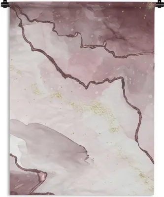 Produktbild von MuchoWow® Wandteppich Wandbehang Marmor - Gelb - Weiß 60x80 cm Tapisserie Dekoration Wandtuch - Decke - Wandtücher - Wohne