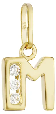 Produktbild von NKlaus Kettenanhänger M, 585er Gold, 14 Karat, Zirkonia weiß, 10x7mm