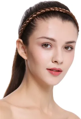 Produktbild von WIG ME UP Schmales Haarband geflochten Goldbraun CXT-008-230