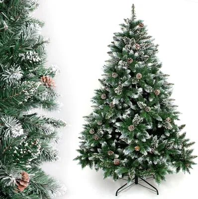 Zdjęcie produktu dla Sztuczne drzewko bożonarodzeniowe o wysokości 210 cm, ozdobione szyszkami - 1290 sztuk