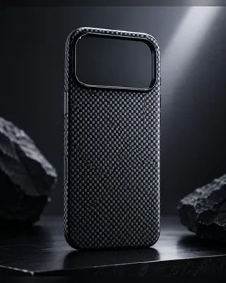 Immagine prodotto di Custodia per iPhone 17 Pro Max con tecnologia MagSafe – Cover protettiva per smartphone, design effetto carbonio – LUNØIR ©