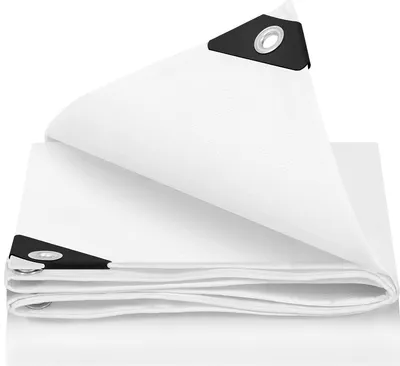 Produktbild von WOLTU Abdeckplane wasserdicht Plane mit Ösen 140 g/m² PE Schutzplane UV-beständig : Weiß 2x3 m Farbe: Weiß Größe: 2x3 m