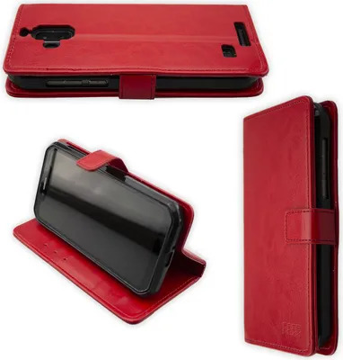 Image de caseroxx étui pour téléphone portable compatible avec Blackview BV9600 / BV9600 Pro Book Bag Wallet Case en rouge