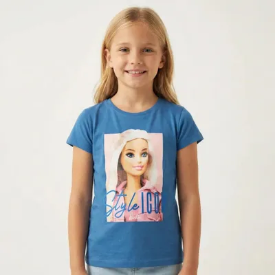 Produktbild von Barbie Mädchen Kinder T-Shirt kurzarm Shirt – Blau / 110