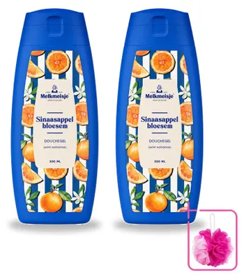 Imagen del producto de 2 unidades de gel de ducha Melkmeisje, aroma de flor de naranja, 300 ml - Paquete ahorro