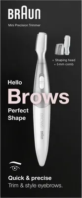 Image de Mini Tondeuse de Précision Braun FG1106, Sourcils, 1 Vitesse, Pile, Gris Blanc