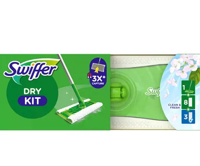 Imagen del producto de Kit de limpieza Swiffer con 8 paños de limpieza en seco y 23 toallitas húmedas