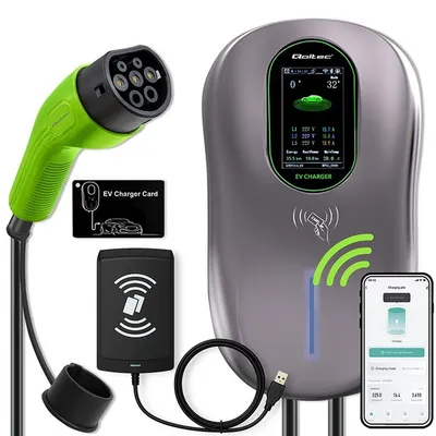 Immagine prodotto di Caricabatterie per auto elettriche Qoltec Ev Type 2 da 22 kW, cavo da 5 m    Taglia unica