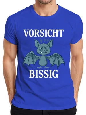 Obrázok produktu pre Pozor Bitey Bat Halloween Funny Gift Cartoon Pánske tričko, modré, L
