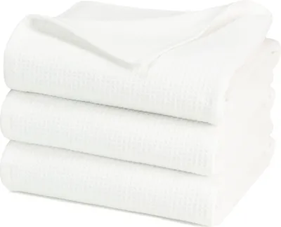 Produktbild von 3er Set Duschtücher Waffelpique, 70x140 cm, 100% Baumwolle, weiß