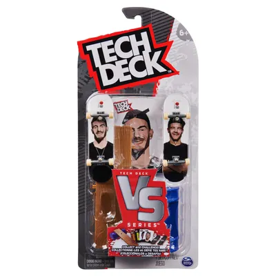 Produktbild von Tech Deck Versus Serie - Fingerboard 2er-Set mit Hindernis, Trickkarten und Zubehör (Zufallsauswahl - Sortierung mit verschiedenen Produkten) zum Fingerboarden und Sammeln, Griffbrett, 6 Jahr(e)