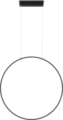 Produktbild von Moderne schwarze Hängeleuchte für Bad und Küche, vertikaler Ring, Ø60cm, variable Farbe, LED, 22W, MIRROR Light Prestige