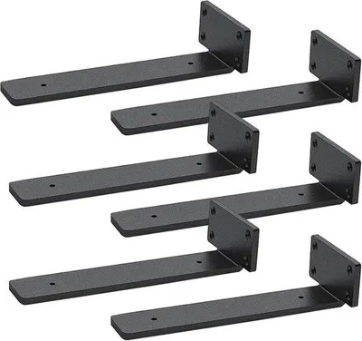 Produktbild von Famanu Wandregalhalterung Schwerlast - Metallische Unsichtbare L-Halter - 205 cm