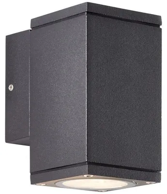 Image de Applique Murale Extérieure BRILLIANT HALLY, Métal et Verre Anthracite, GU10 LED 10W IP44