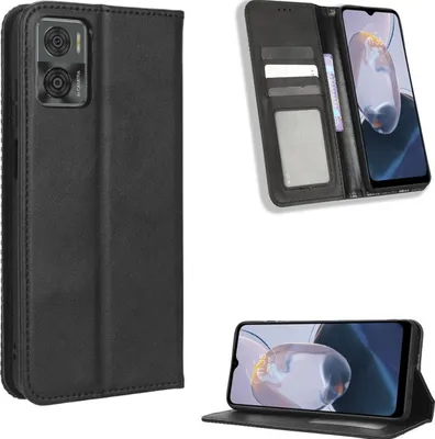 Produktbild von Mobigear Sensation  Motorola Moto E22i Hülle Klapphülle Geldbörse - Schwarz