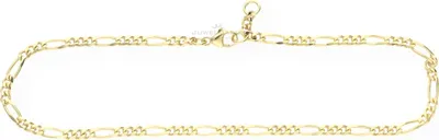 Produktbild von JuwelmaLux Fußkette Figaro 925 Silber goldplattiert JL18-04-0229 25 cm