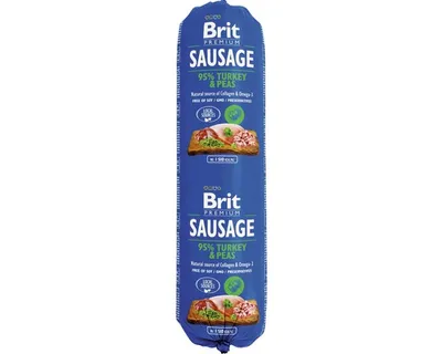 Productafbeelding van Brit Premium worst voor honden, kalkoen en erwten, 800 gram