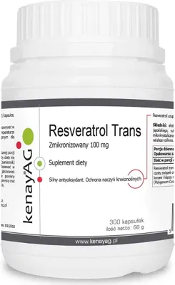 Obrázek produktu pro Doplňky stravy Kenay Zmikronizowany Resveratrol 100 Mg (300 tobolek) 3045