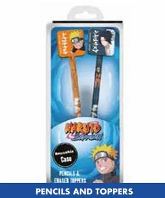 Image de Crayons Naruto avec un accessoire Naruto et Sasuke