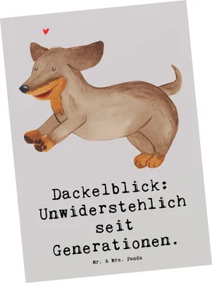 Produktbild von Mr. & Mrs. Panda Postkarte Kurzhaardackel Dackelblick - Grau Pastell - Geschenk, unwiderstehlich, Hundeliebhaber, Hunderasse, Ansichtskarten, Fotokarte, treue Begleiter
