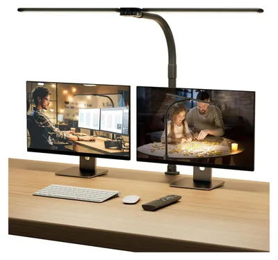 Immagine prodotto di Lampada da scrivania, a LED, con due luci, dimmerabile, regolabile e di colore nero