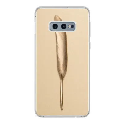 Produktbild von MuchoWow® Handyhülle Schutzhülle Hülle für Samsung Galaxy S10e Gold bemalte Feder auf einem goldenen Hintergrund Silikon Softcase Handy Hülle - Handy