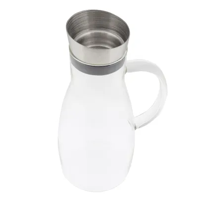 Produktbild von Wasserkaraffe 1,2 Liter mit Henkel und Ausgießer Glaskaraffe Saftkaraffe