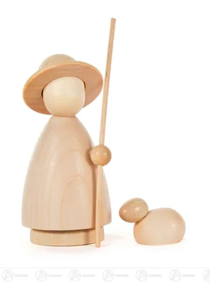 Produktbild von Krippen und Zubehör Schäfer mit Schaf natur (2) Höhe ca 11 cm