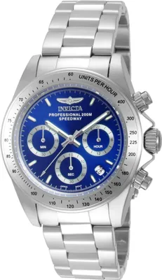 Obrázek produktu pro Invicta Speedway 14382 Pánské Hodinky - Quartz Hnutí - Nerezová Ocel s Modrým Ciferníkem - 39 mm