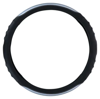 Produktbild von All Ride Lenkradbezug LKW Lenker mit Durchmesser 44-46CM - Gummi - Anti-Rutsch Textur - Einfach zu Installieren - Schwarz/Grau