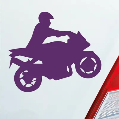 Produktbild von Auto Aufkleber Mopped Bike Moped Motorrad 10x8,5 cm Lila Sticker Heckscheibenaufkleber