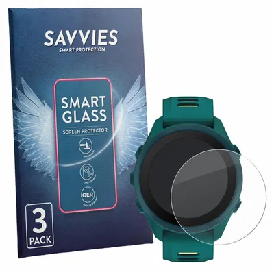 Produktbild von 3x Savvies Schutzglas Folie für Garmin Forerunner 170 Music 9H Panzer Schutzfolie Glas Displayschutz klar transparent