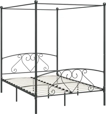 Immagine prodotto di Struttura letto a baldacchino in metallo grigio 160 x 200 cm