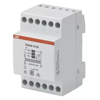 Zdjęcie produktu dla Transformator dzwonkowy 24VA, 8-12-24VAC TS24/8-12-24