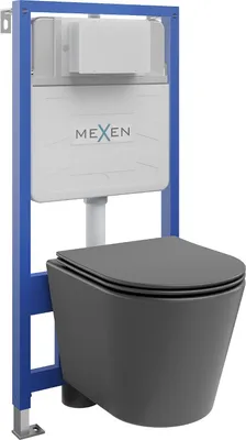 Immagine prodotto di Mexen set a incasso WC telaio Fenix Slim con vaso WC Rico e sedile a chiusura rallentata, grigio scuro opaco - 61030724071