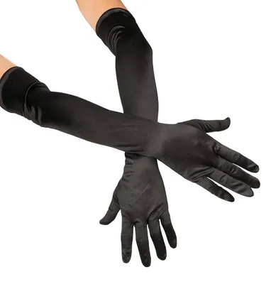 Produktbild von Opernhandschuhe Damen Satin Ellbogenlänge Schwarz