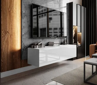 Produktbild von TV-Schrank COLGANTE 150 weiß Hochglanz mit LED