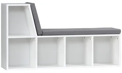 Immagine prodotto di Libreria Moderna 108x30x60 cm a 5 Ripiani Aperti con 2 Cuscini in Legno Grigio