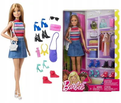 Produktbild von Barbie Modepuppe Blond mit Accessoires, Spielzeug FVJ42