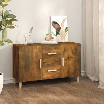 Image de vidaXL Sideboard chêne fumé 100x36x60 cm bois composite