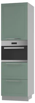 Produktbild von Backofenschrank KVANTUM Teilauszug 60cm Korpus- & Frontfarbe wählbar (Q-D14/RU/2M/356),mint matt,grau