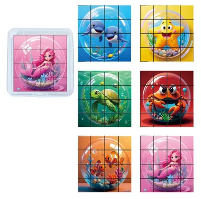 Produktbild von Magnetwuerfel Zauberwuerfel-Set 16 Wuerfel Puzzle mit 6 Modellen in 1 Puzzles Lernspielzeug Wuerfel fuer Kinder, Rosa