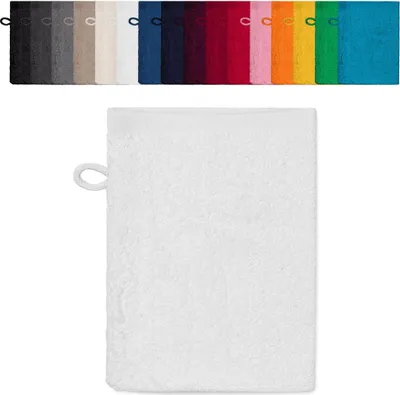 Produktbild von 10er PACK Waschhandschuhe 15x21 cm Waschlappen 100% Baumwolle, Farbe: Weiß