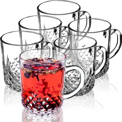 Obrázek produktu pro KADAX sklenice na čaj s uchem "Serle", sklenice na džus, vhodné do myčky, 230 ml, sada 6 ks