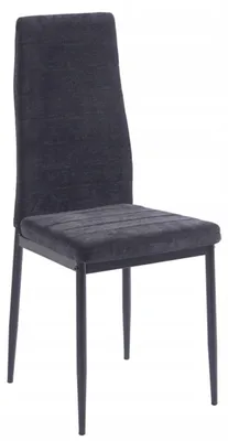 Obrázok produktu pre Furnitex Jedálenská Stolička Čierna Zamatová Látka Drevené Nohy Klasický Design