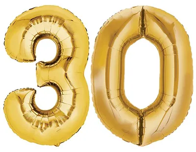 Produktbild von Folienballon, 80 cm, gold, Ziffer 30
