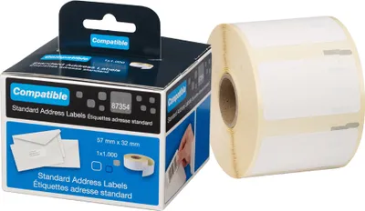 Produktbild von rillstab Rollenetiketten 57 x 32 mm weiß permanent 1 Rolle à 1.000 Etiketten