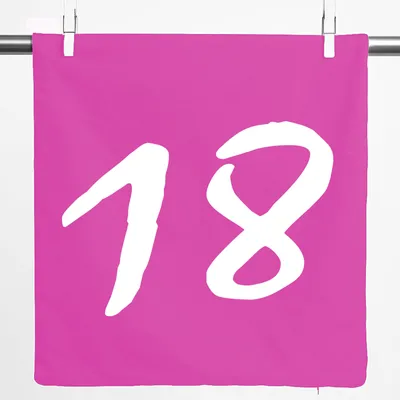 Produktbild von Huuraa Kissenbezug 18 Geburtstag 40x40cm Fuchsia Baumwolle Dekokissenbezug Geschenkidee