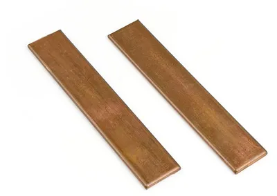 2 Kupfer-Flachstangen 105x20x3 mm, rechteckig