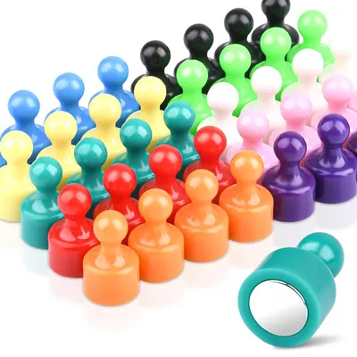 Produktbild von 40 magnetische Reißzwecken, Kühlschrankmagnete, starke Neodym-Magnete, Kegelmagnete für Karten, Magnettafeln, Kühlschränke, Klassenzimmer, Whiteboard-Magnete, 10 Farben